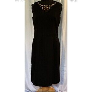 Banana Republic Jewel Neckline Wool Blend Sheath Dress Size 10 Cocktail Party